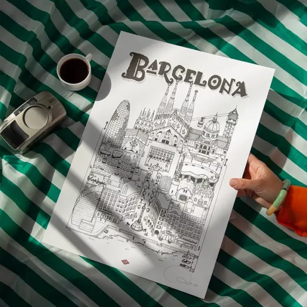 Affiche Barcelone A4 Docteur Paper