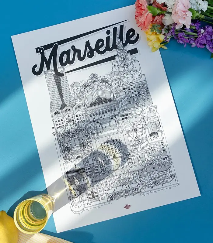 Affiche Marseille A4 Docteur Paper