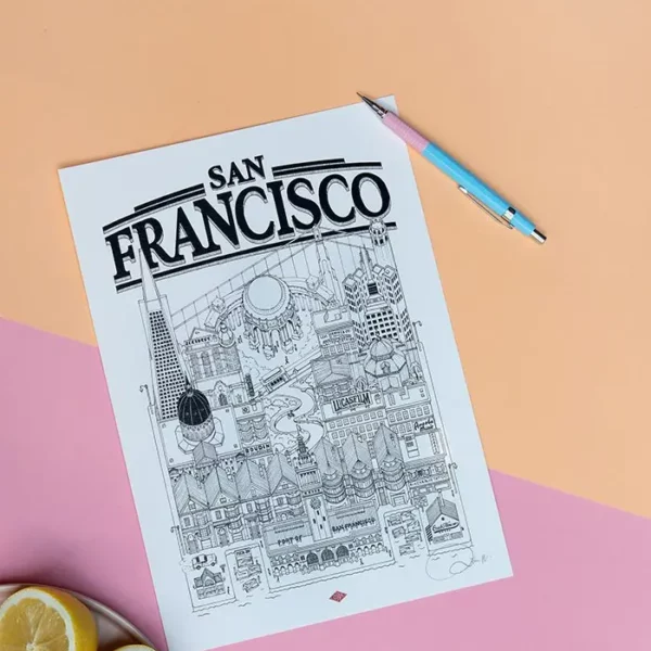 Affiche San Francisco A4 Docteur Paper