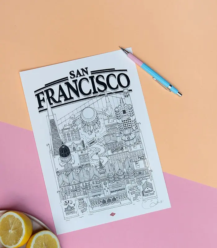 Affiche San Francisco A4 Docteur Paper