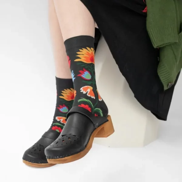 Chaussettes Bonne Maison Bouquet Faux noir