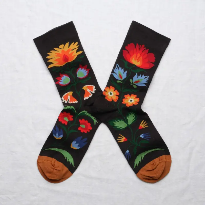 Chaussettes Bonne Maison Bouquet Faux noir