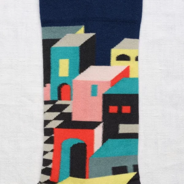 Chaussettes Bonne Maison Décor Bleu Foncé