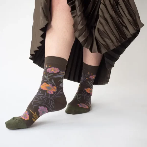 Chaussettes Bonne Maison Herbier Terre d'ombre