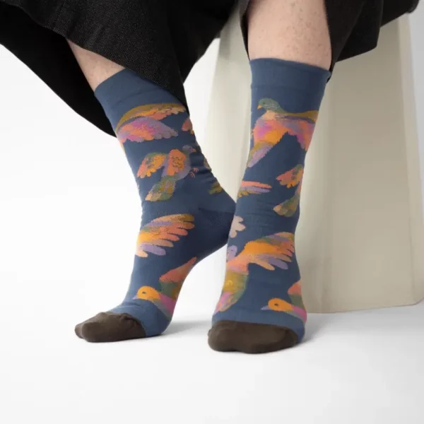 Chaussettes Bonne Maison Oiseaux Denim