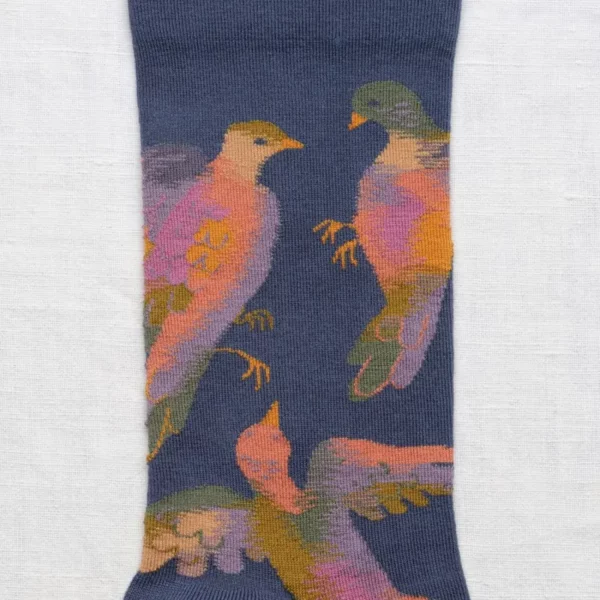 Chaussettes Bonne Maison Oiseaux Denim