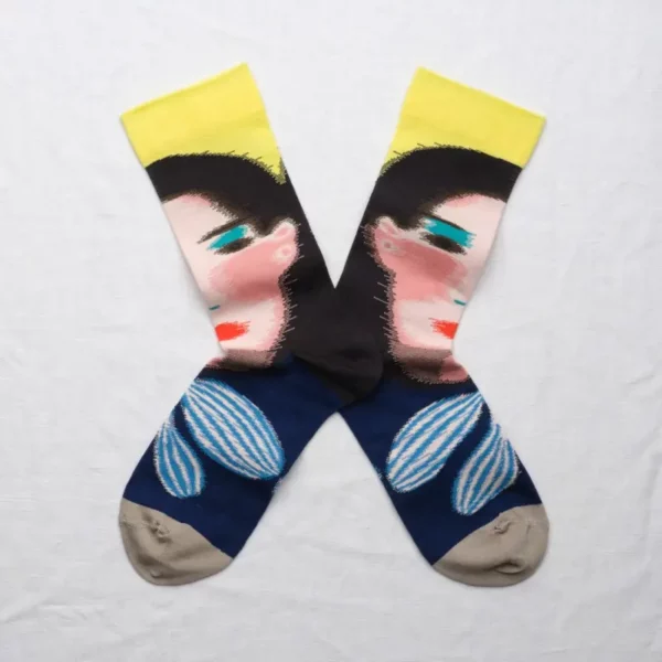 Chaussettes Bonne Maison Visage Canari