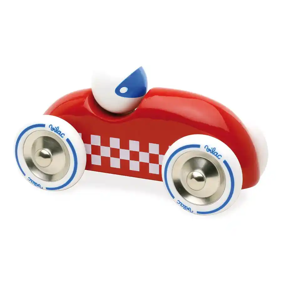 Voiture en bois Rallye checkers VILAC rouge